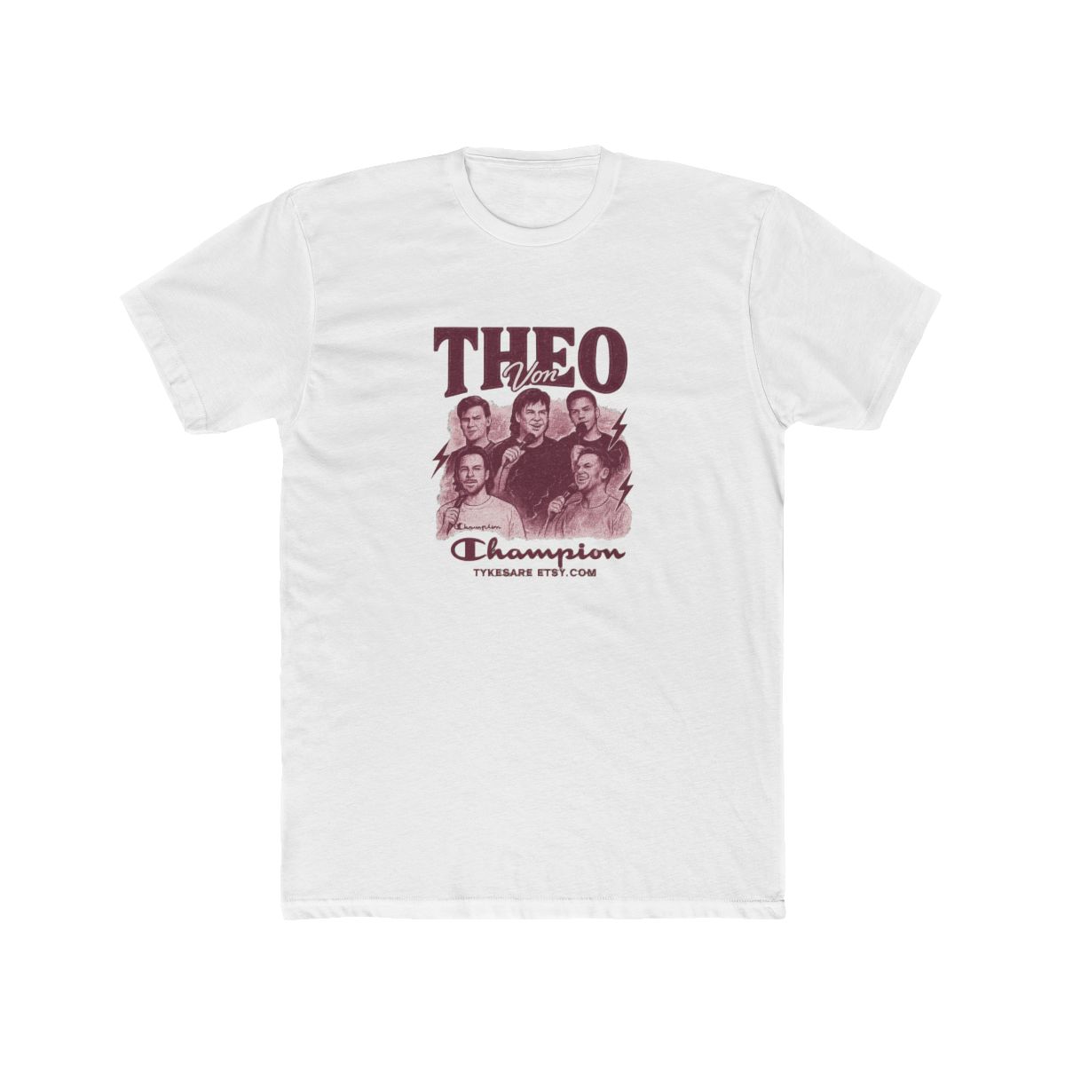 Theo Von Lightning Mic Grip Comedian Podcast T-Shirt