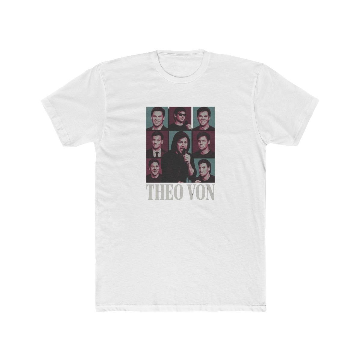 Theo Von Mic Pose Grid Comedian Podcast Comedy T-Shirt