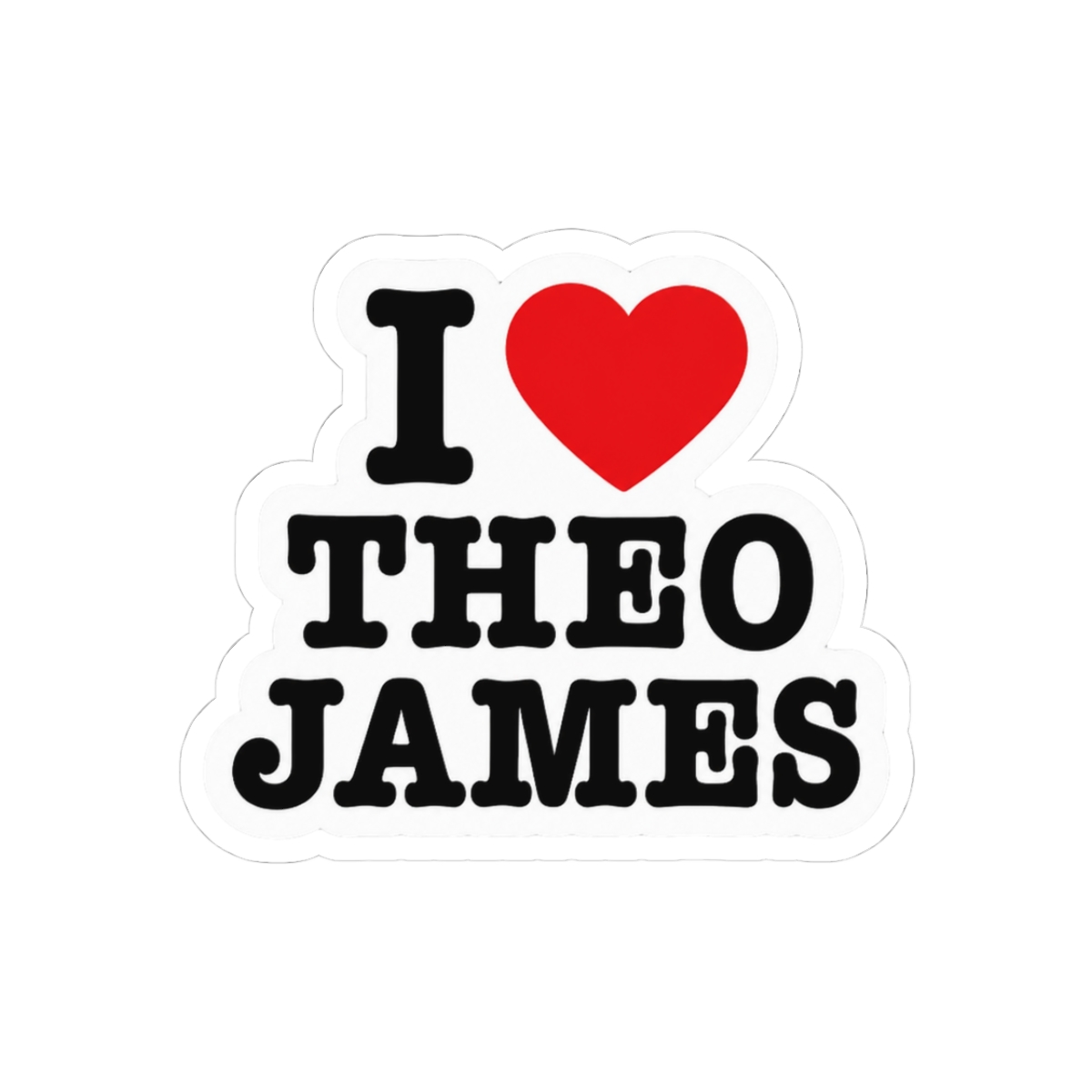 I Love Theo James Heart Sticker