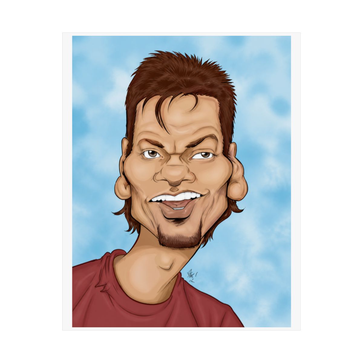 Theo Von Caricature, 8x10 Digital Print, This Past Weekend Podcast, Fan Art Drawing, Exaggerated Comedian, Funny Wall Decor